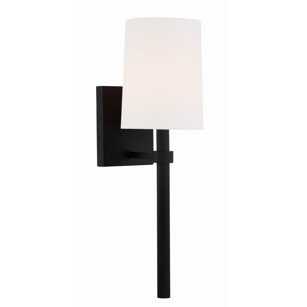 Crystorama BRO-451-BF Black Forged Bromley 1 Light Black Forged Wall Mount Image 1