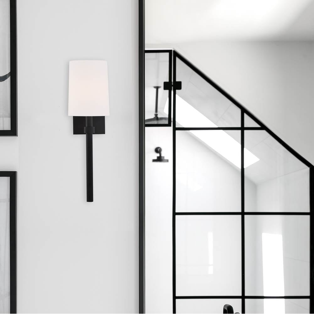 Crystorama BRO-451-BF Black Forged Bromley 1 Light Black Forged Wall Mount Image 3