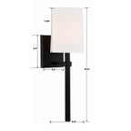 Crystorama BRO-451-BF Black Forged Bromley 1 Light Black Forged Wall Mount Image 2