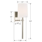 Crystorama BRO-451-PN Polished Nickel Bromley 1 Light Polished Nickel Wall Mount Image 2