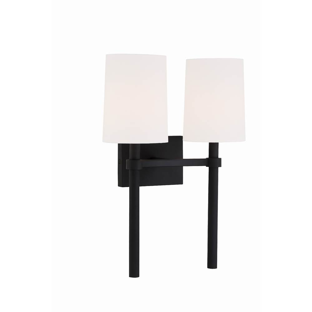 Crystorama BRO-452-BF Black Forged Bromley 2 Light Black Forged Wall Mount Image 5