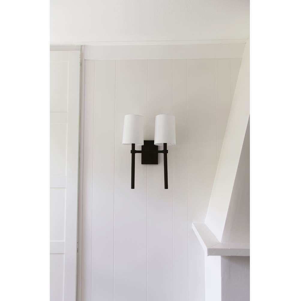 Crystorama BRO-452-BF Black Forged Bromley 2 Light Black Forged Wall Mount Image 3