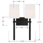 Crystorama BRO-452-BF Black Forged Bromley 2 Light Black Forged Wall Mount Image 2
