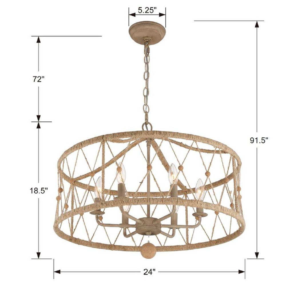 Crystorama BRX-B7906-BS Burnished Silver Brixton 6 Light Burnished Silver Chandelier Image 2