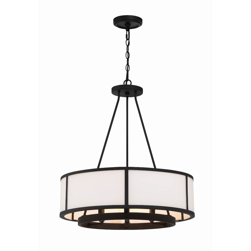 Crystorama BRY-8006-BF Black Forged Bryant 6 Light Black Forged Chandelier Image 1