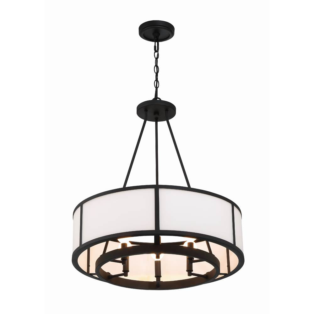 Crystorama Bryant 6 Light Black Forged Chandelier