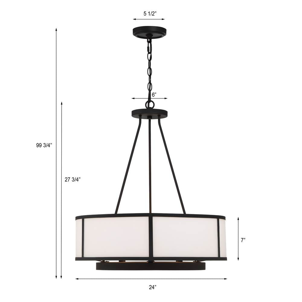 Crystorama BRY-8006-BF Black Forged Bryant 6 Light Black Forged Chandelier Image 2