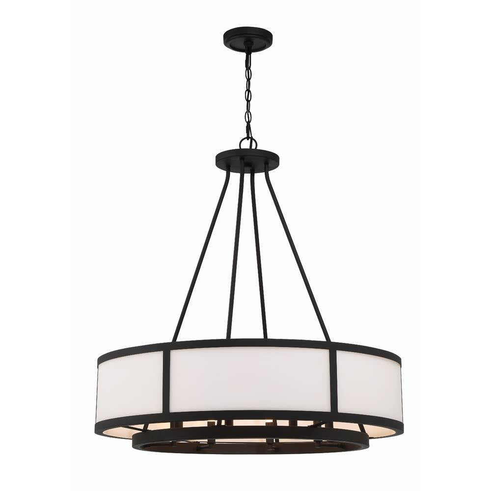 Crystorama BRY-8008-BF Black Forged Bryant 8 Light Black Forged Chandelier Image 1