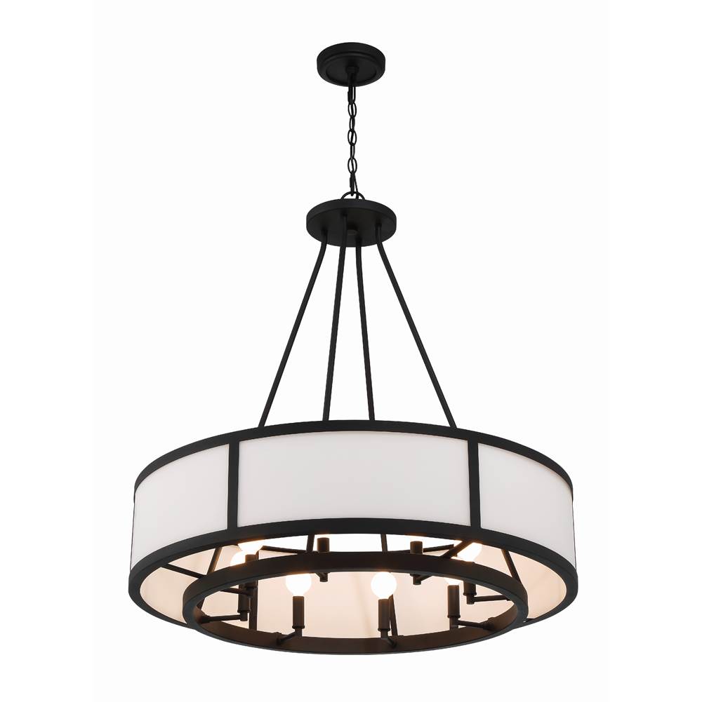 Crystorama Bryant 8 Light Black Forged Chandelier