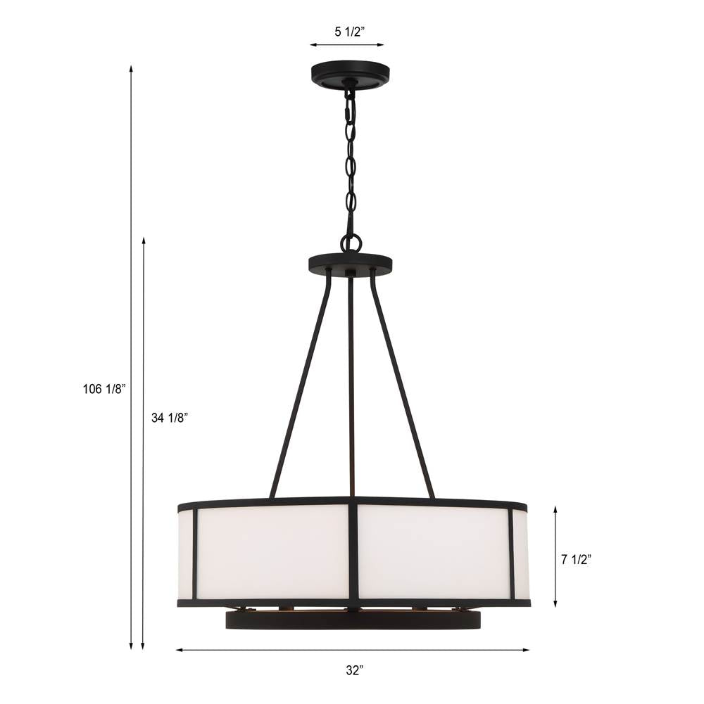 Crystorama BRY-8008-BF Black Forged Bryant 8 Light Black Forged Chandelier Image 2