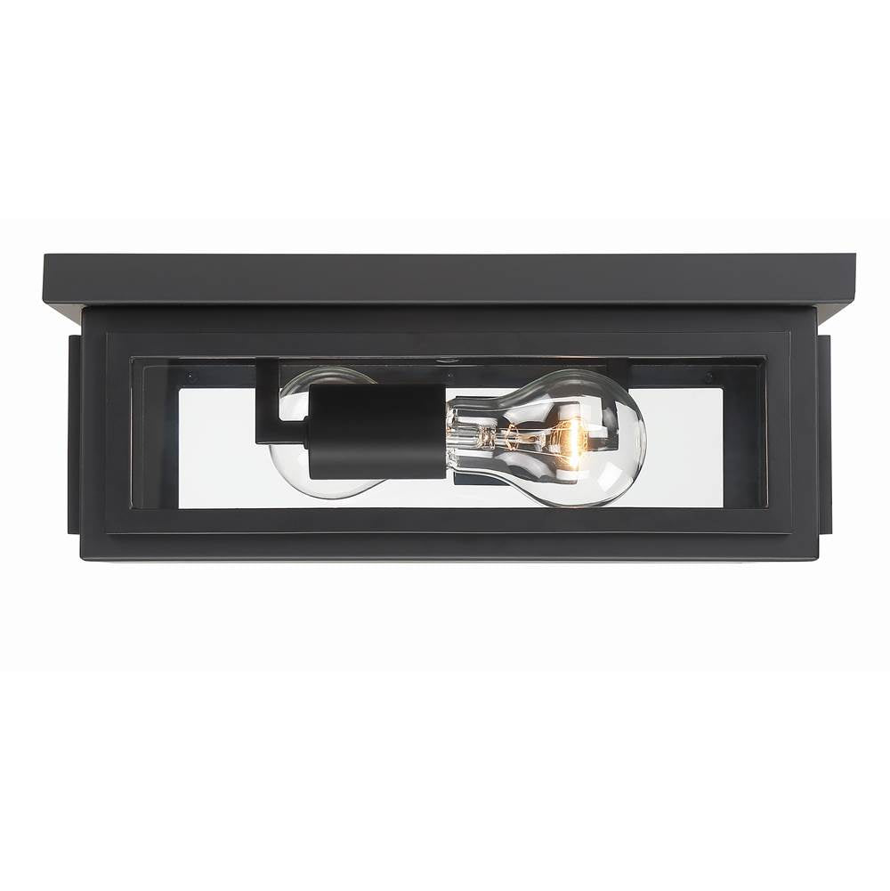 Crystorama BYR-80100-MK Matte Black Byron 2 Light Matte Black Outdoor Ceiling Mount Image 1