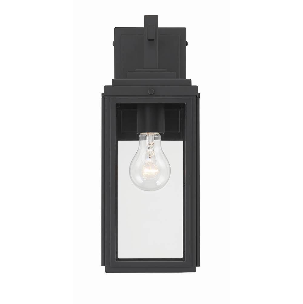 Crystorama BYR-80101-MK Matte Black Byron 1 Light Matte Black Outdoor Wall Mount Image 1