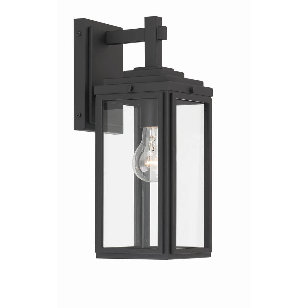 Crystorama Byron 1 Light Matte Black Outdoor Wall Mount