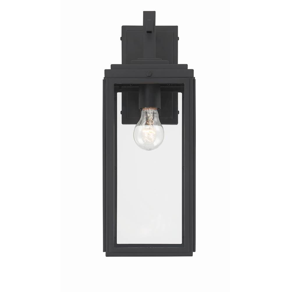 Crystorama BYR-80102-MK Matte Black Byron 1 Light Matte Black Outdoor Wall Mount Image 1