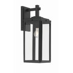 Crystorama Byron 1 Light Matte Black Outdoor Wall Mount