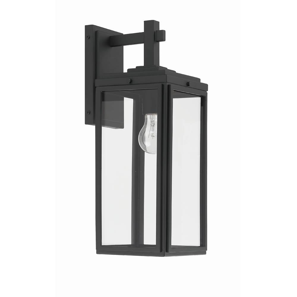 Crystorama BYR-80102-MK Matte Black Byron 1 Light Matte Black Outdoor Wall Mount Image 5