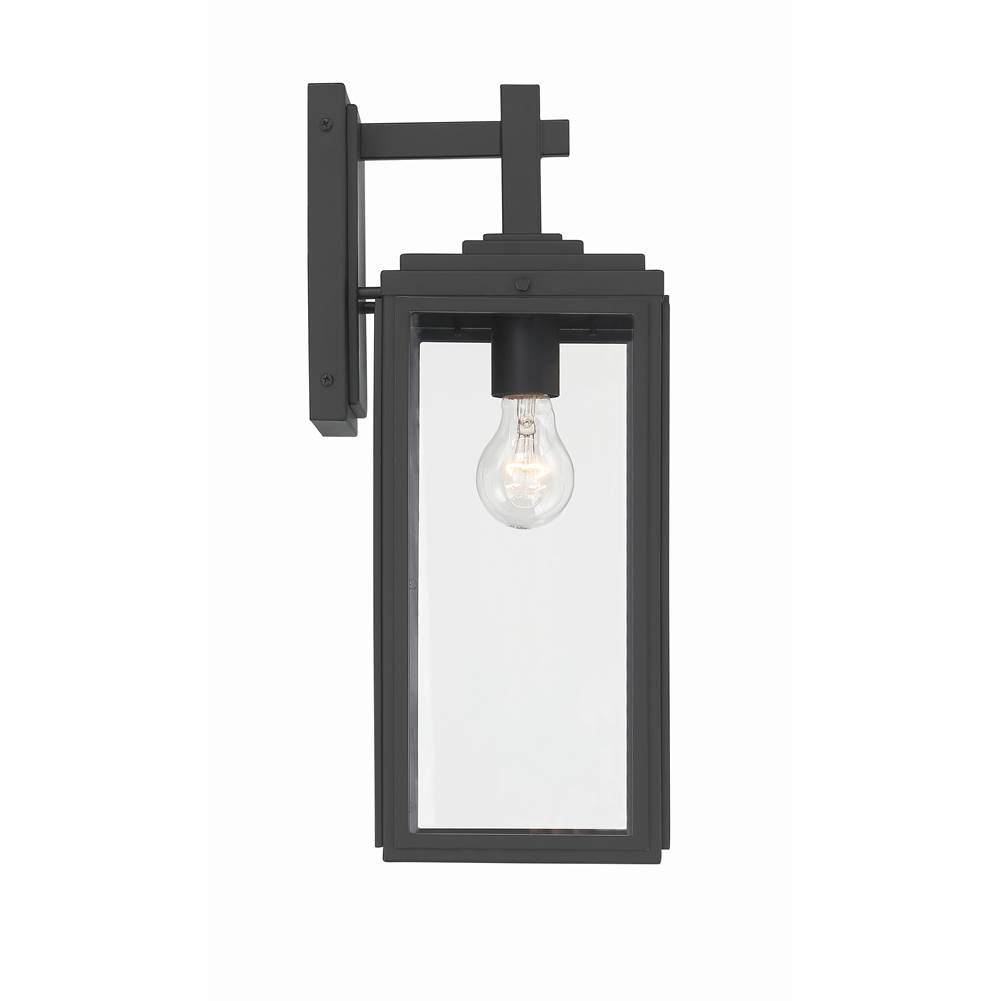 Crystorama BYR-80102-MK Matte Black Byron 1 Light Matte Black Outdoor Wall Mount Image 4
