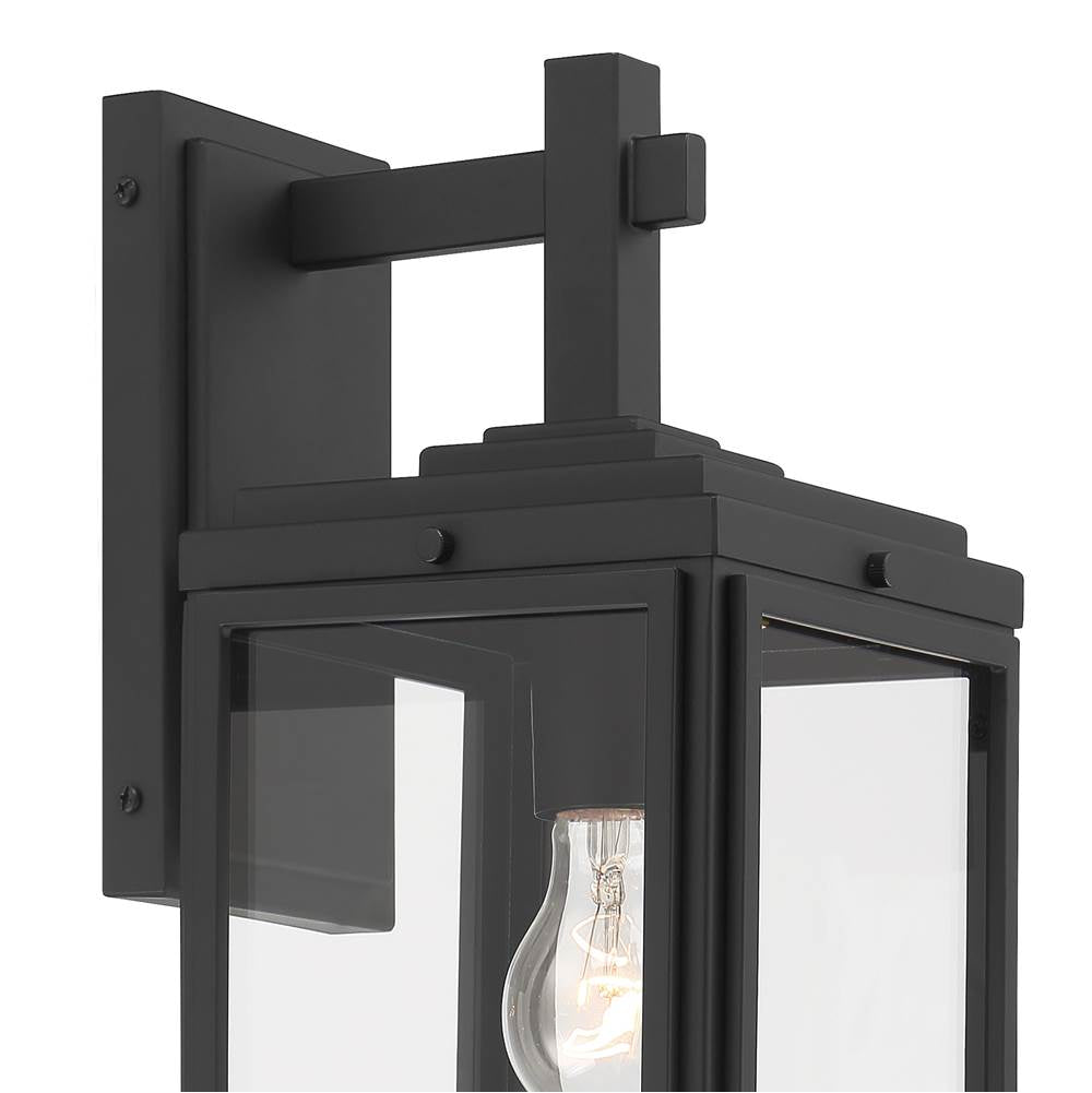 Crystorama BYR-80102-MK Matte Black Byron 1 Light Matte Black Outdoor Wall Mount Image 3