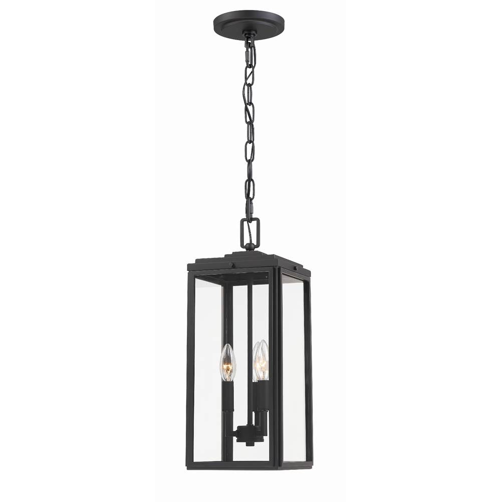 Crystorama BYR-80105-MK Matte Black Byron 3 Light Matte Black Outdoor Pendant Image 8