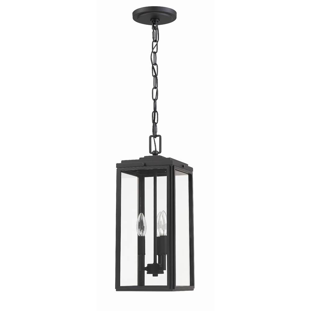 Crystorama BYR-80105-MK Matte Black Byron 3 Light Matte Black Outdoor Pendant Image 7