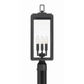 Crystorama BYR-80109-MK Matte Black Byron 3 Light Matte Black Outdoor Lantern Post Image 1