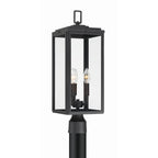 Crystorama Byron 3 Light Matte Black Outdoor Lantern Post
