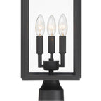 Crystorama BYR-80109-MK Matte Black Byron 3 Light Matte Black Outdoor Lantern Post Image 4
