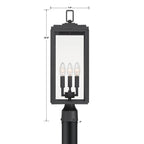 Crystorama BYR-80109-MK Matte Black Byron 3 Light Matte Black Outdoor Lantern Post Image 2