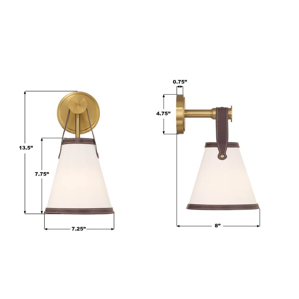 Crystorama CAL-2401-LG Luxe Gold Libby Langdon Callahan 7.25'' Luxe Gold Sconce Image 3
