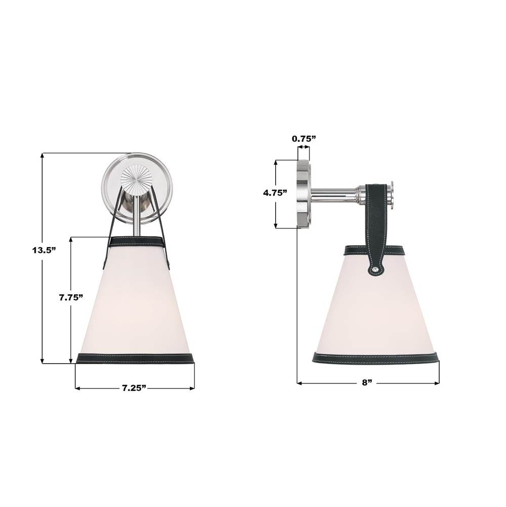 Crystorama CAL-2401-PN Polished Nickel Libby Langdon Callahan 7.25'' Polished Nickel Sconce Image 2