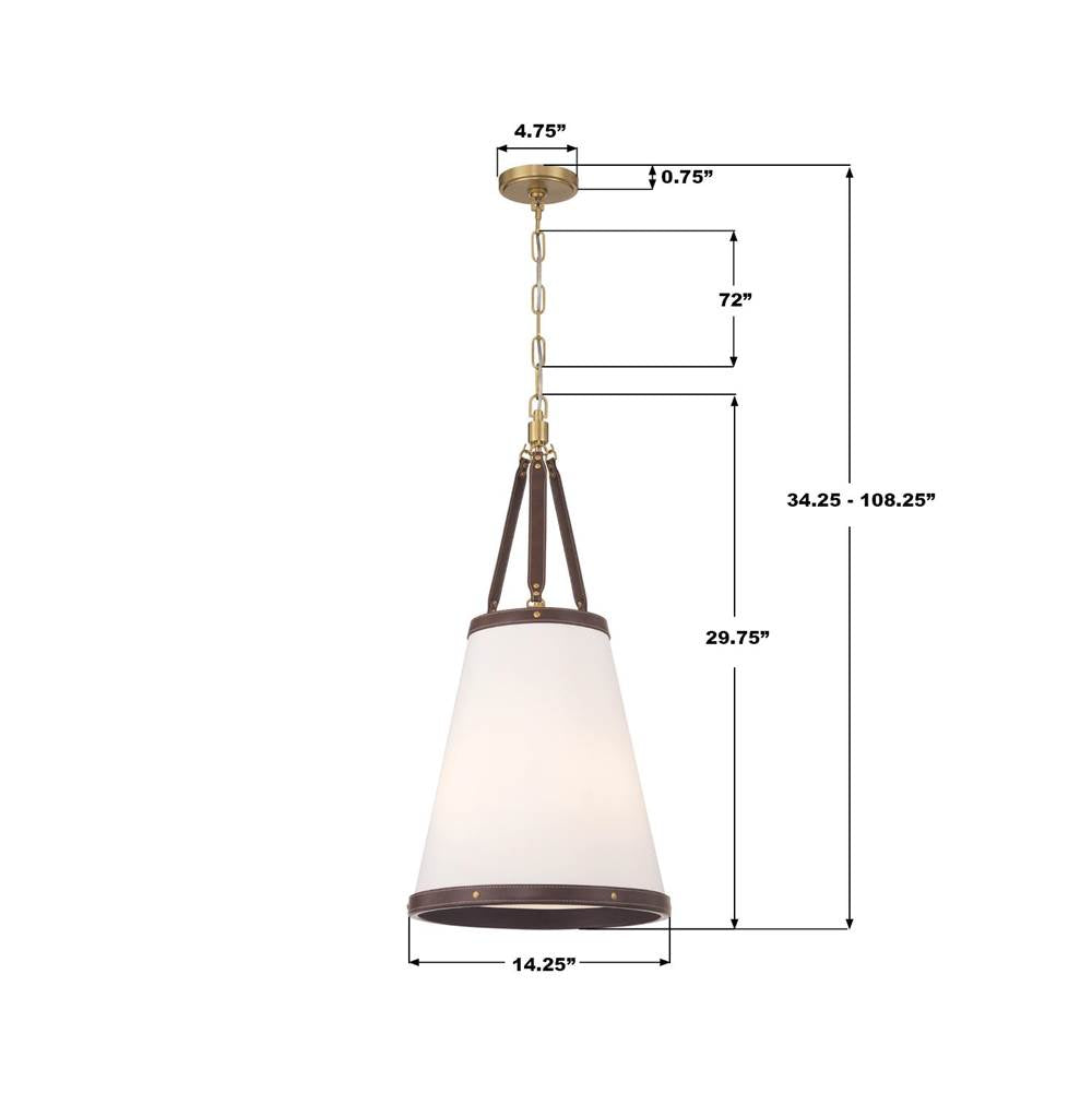 Crystorama CAL-2404-LG Luxe Gold Libby Langdon Callahan 14.25'' Luxe Gold Pendant Image 3