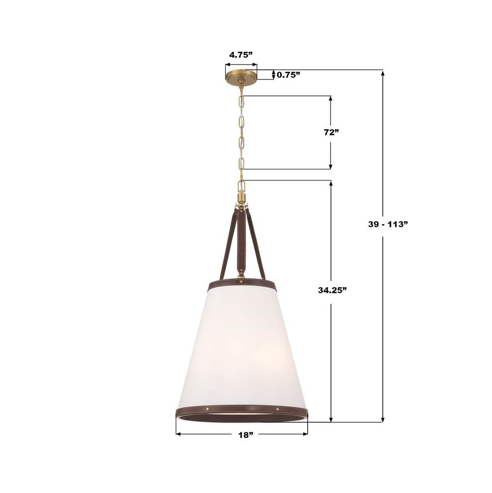 Crystorama CAL-2405-LG Luxe Gold Libby Langdon Callahan 18'' Luxe Gold Pendant Image 3