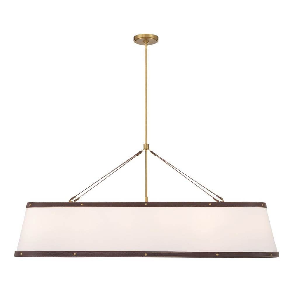 Crystorama CAL-2407-LG Luxe Gold Libby Langdon Callahan 47.5'' Luxe Gold Linear Oval Chandelier Image 1
