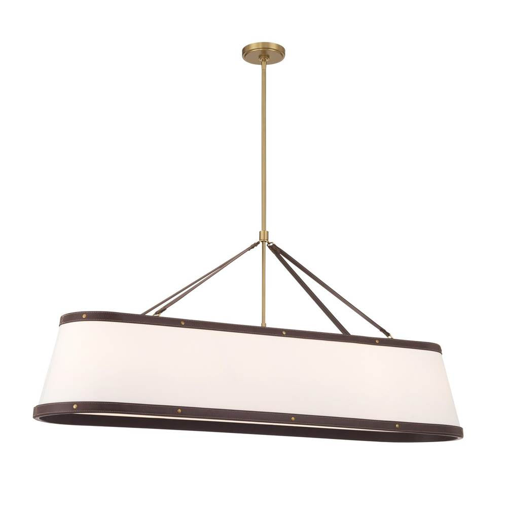 Crystorama Callahan Libby Langdon Callahan 47.5'' Luxe Gold Linear Oval Chandelier