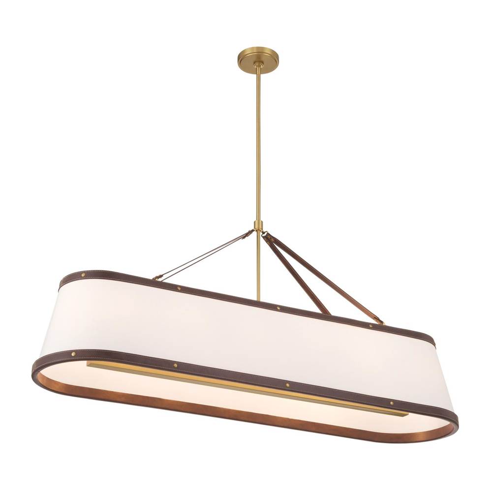 Crystorama CAL-2407-LG Luxe Gold Libby Langdon Callahan 47.5'' Luxe Gold Linear Oval Chandelier Image 6