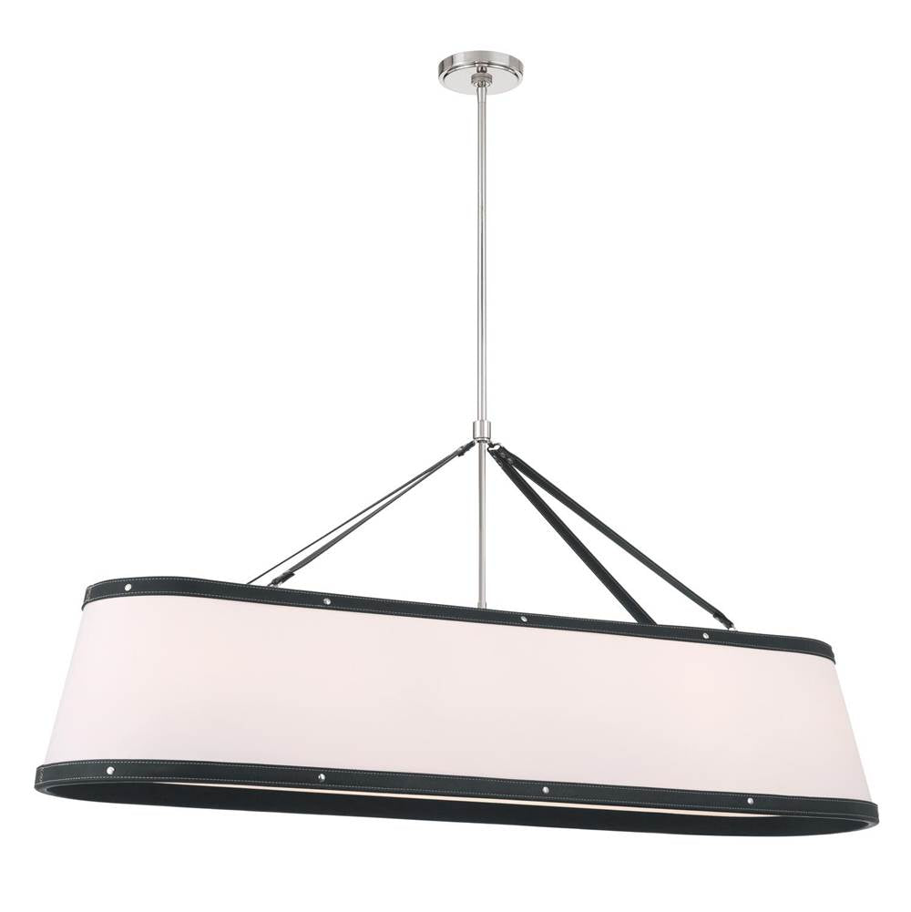 Crystorama Callahan Libby Langdon Callahan 47.5'' Luxe Gold Linear Oval Chandelier