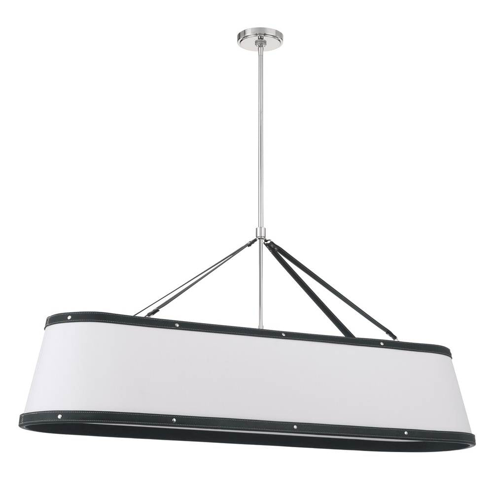 Crystorama CAL-2407-PN Polished Nickel Libby Langdon Callahan 47.5'' Polished Nickel Linear Oval Chandelier Image 6