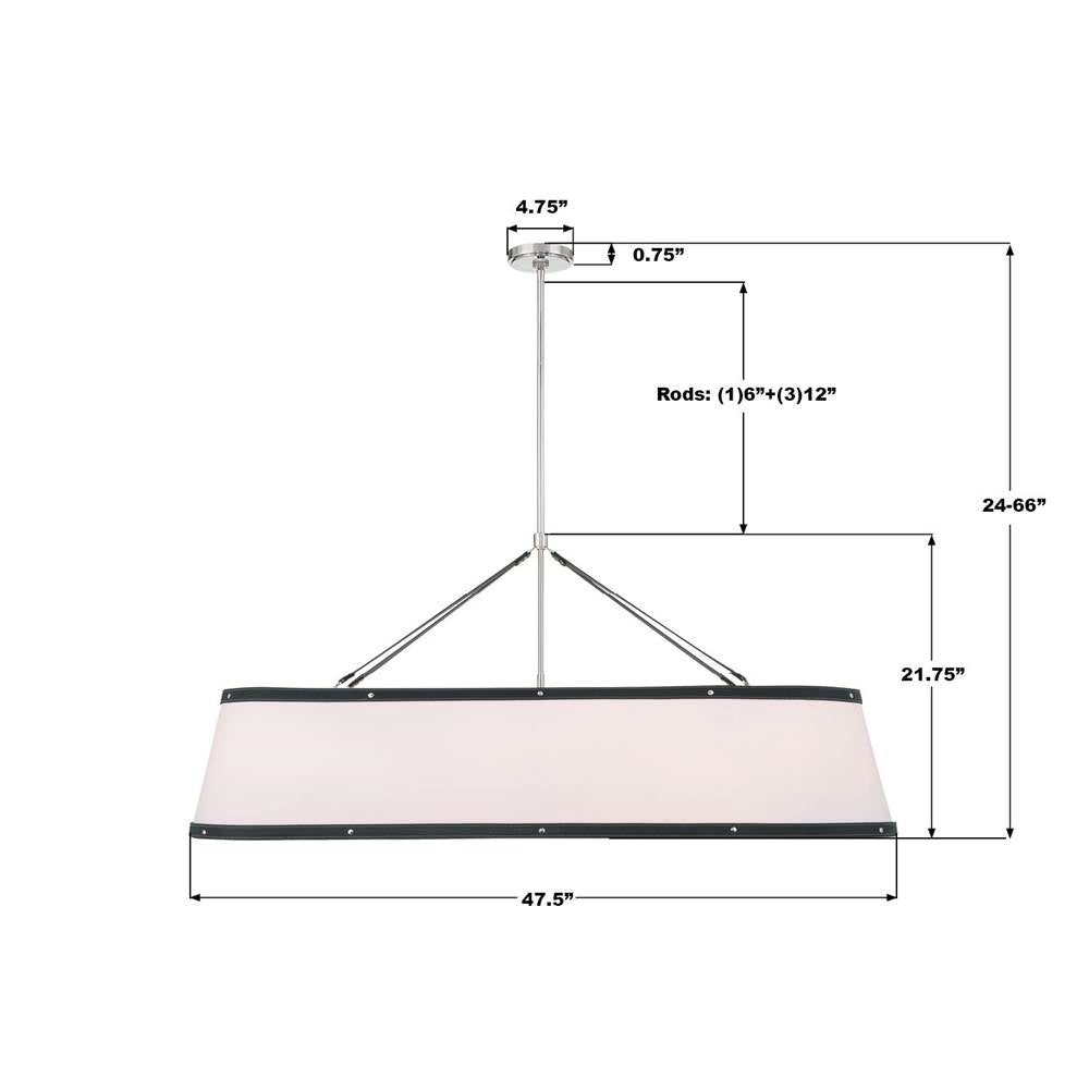 Crystorama CAL-2407-PN Polished Nickel Libby Langdon Callahan 47.5'' Polished Nickel Linear Oval Chandelier Image 2