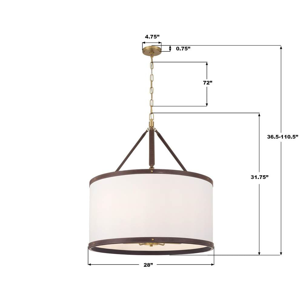 Crystorama CAL-2408-LG Luxe Gold Libby Langdon Callahan 28'' Luxe Gold Pendant Image 3