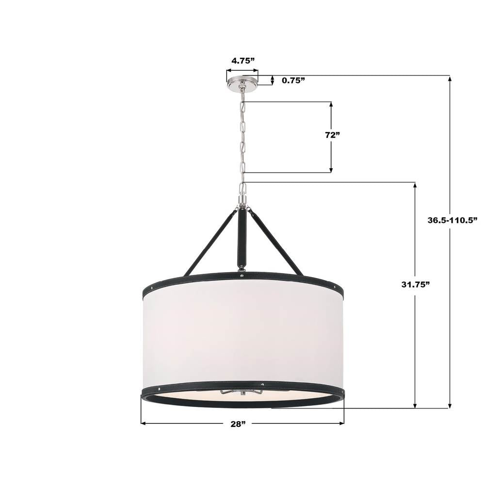 Crystorama CAL-2408-PN Polished Nickel Libby Langdon Callahan 28'' Polished Nickel Pendant Image 2