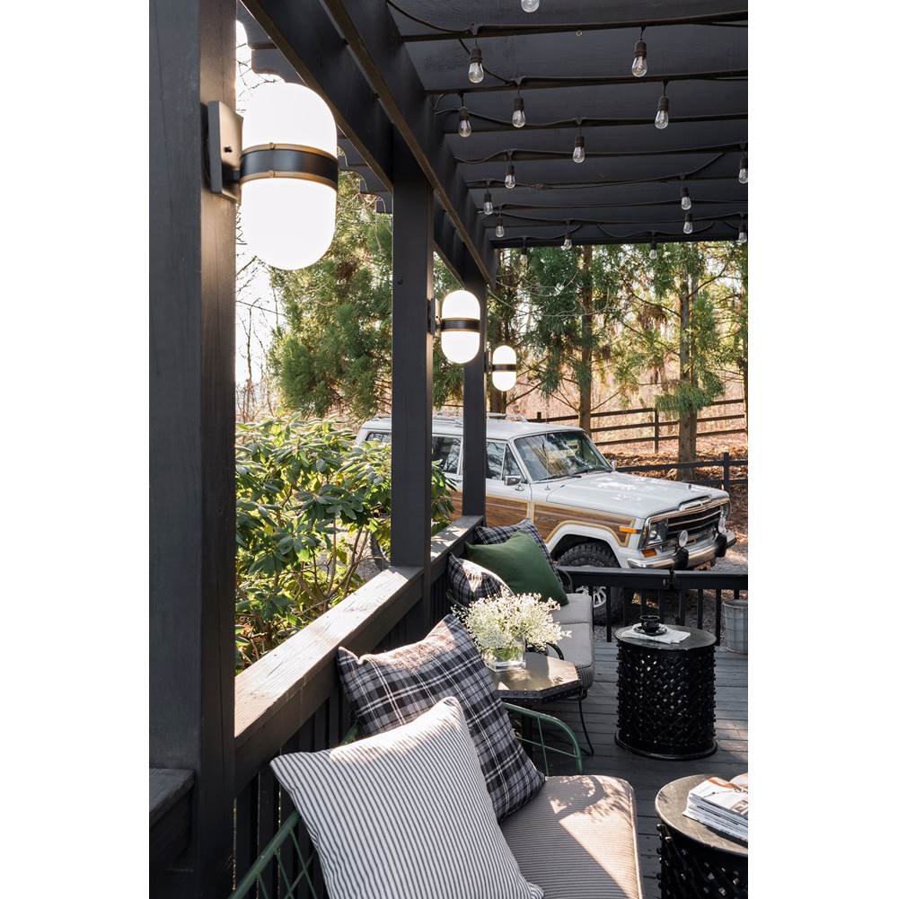 Crystorama CAP-8501-MK-TG Matte Black,Textured Gold Brian Patrick Flynn For Crystorama Capsule 1 Light Matte Black  Plus  Textured Gold Outdoor Wall Mount Image 4