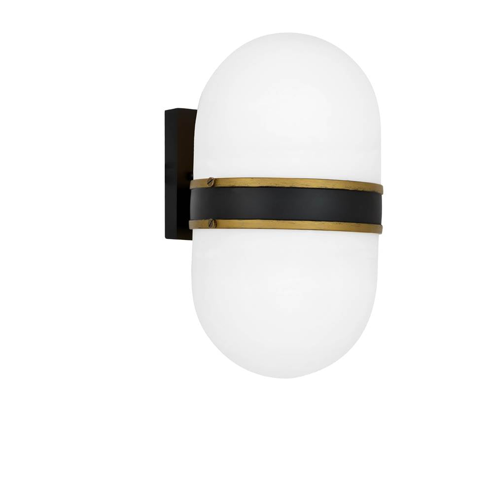 Crystorama CAP-8504-MK-TG Matte Black,Textured Gold Brian Patrick Flynn For Crystorama Capsule 2 Light Matte Black  Plus  Textured Gold Outdoor Wall Mount Image 1