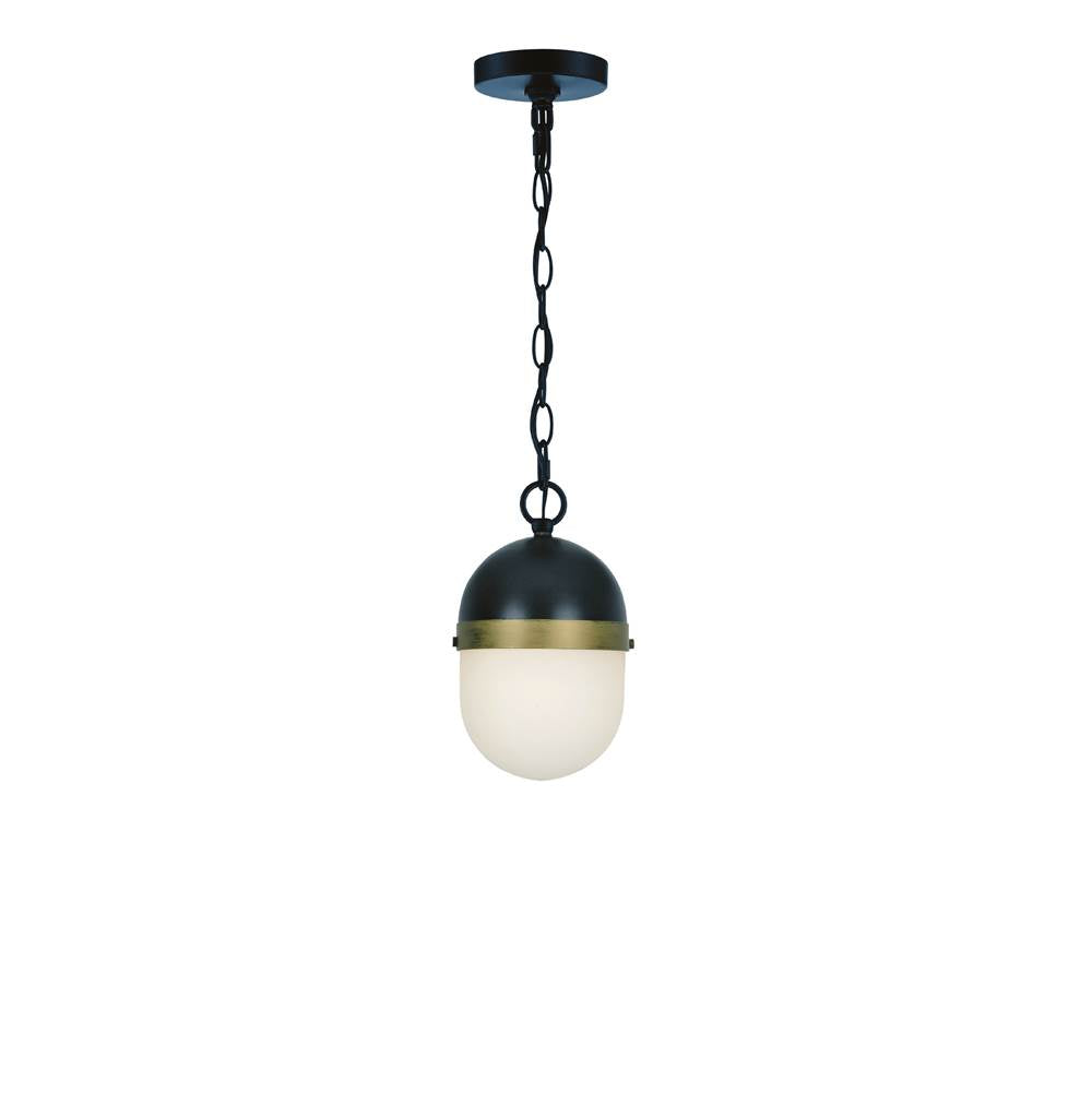 Crystorama CAP-8506-MK-TG Matte Black,Textured Gold Brian Patrick Flynn For Crystorama Capsule 3 Light Matte Black  Plus  Textured Gold Outdoor Pendant Image 1