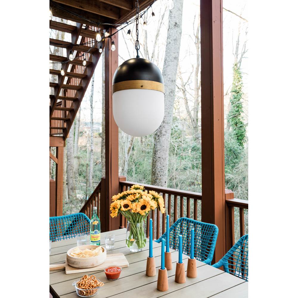 Crystorama CAP-8506-MK-TG Matte Black,Textured Gold Brian Patrick Flynn For Crystorama Capsule 3 Light Matte Black  Plus  Textured Gold Outdoor Pendant Image 5