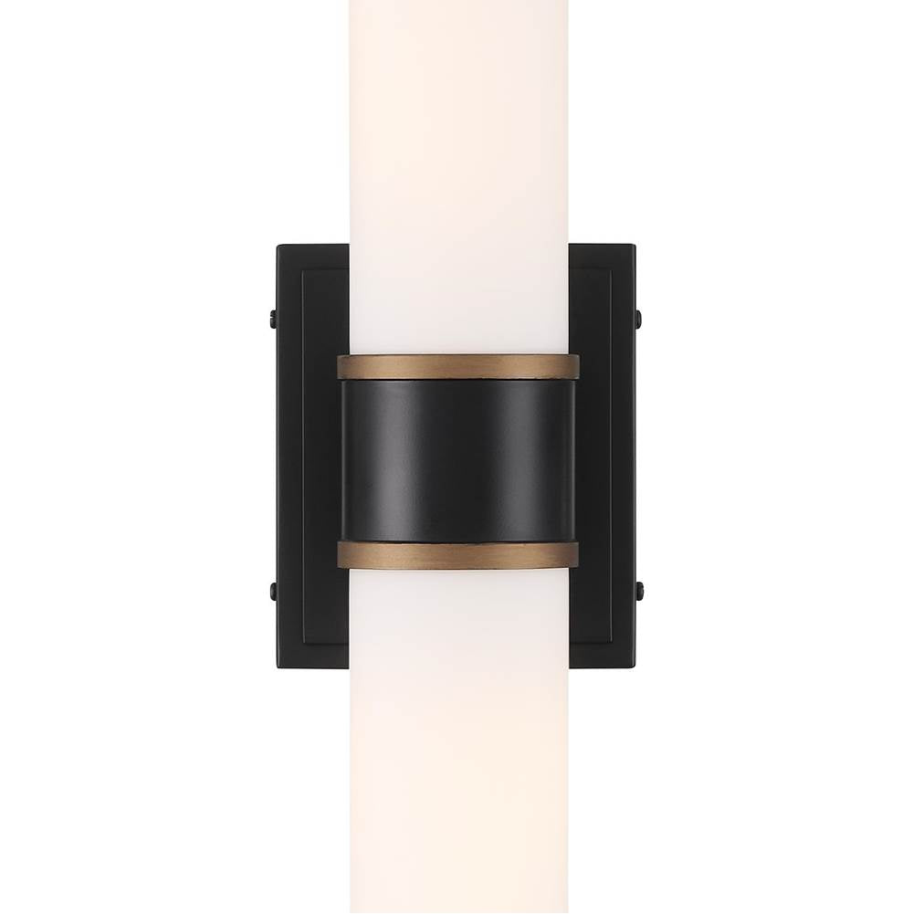 Crystorama CAP-8512-MK-TG Matte Black,Textured Gold Brian Patrick Flynn Capsule 2 Light Led Matte Black Plus Textured Gold Sconce Image 4