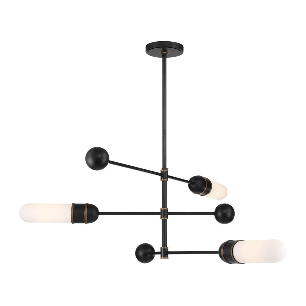 Crystorama CAP-8513-MK-TG Matte Black,Textured Gold Brian Patrick Flynn Capsule 3 Light Led Matte Black Plus Textured Gold Chandelier Image 1