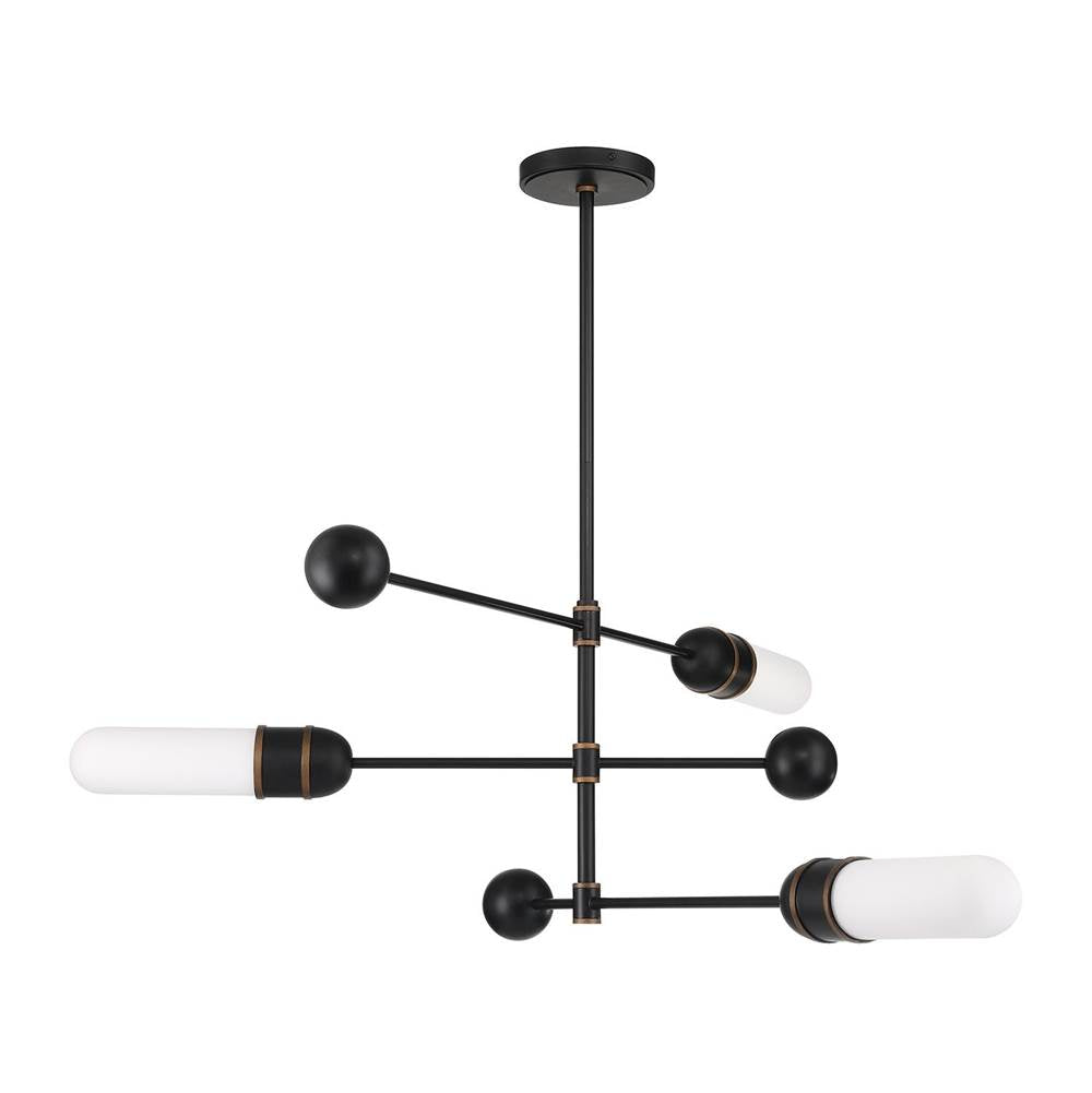 Crystorama Capsule Brian Patrick Flynn Capsule 3 Light Led Matte Black Plus Textured Gold Chandelier