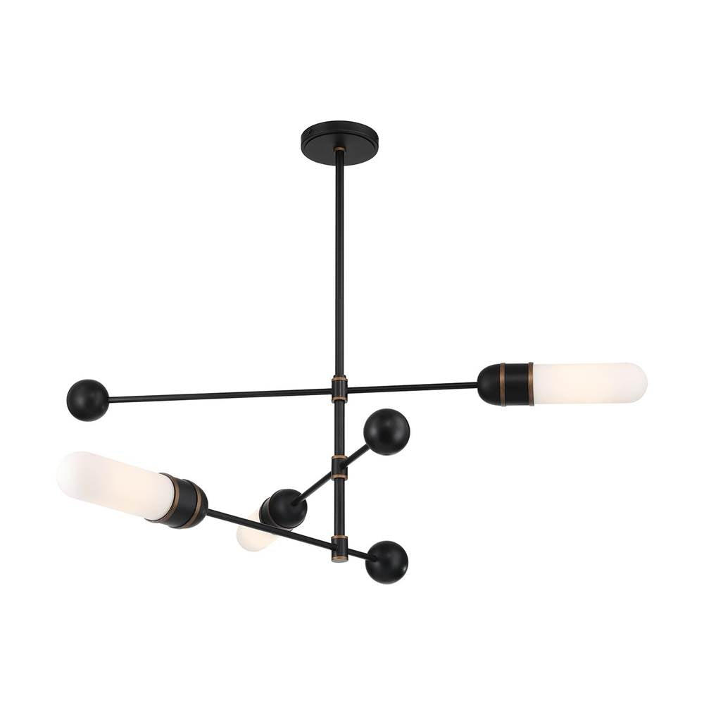 Crystorama CAP-8513-MK-TG Matte Black,Textured Gold Brian Patrick Flynn Capsule 3 Light Led Matte Black Plus Textured Gold Chandelier Image 4