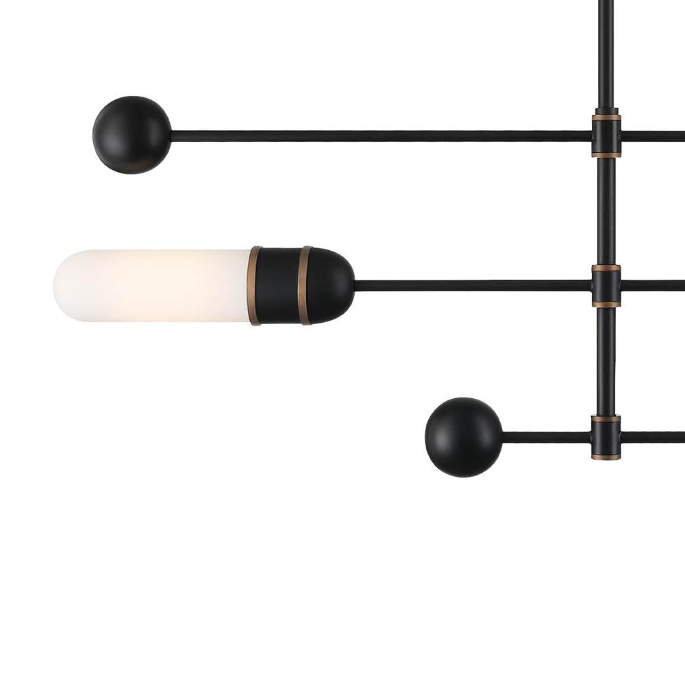 Crystorama CAP-8513-MK-TG Matte Black,Textured Gold Brian Patrick Flynn Capsule 3 Light Led Matte Black Plus Textured Gold Chandelier Image 3