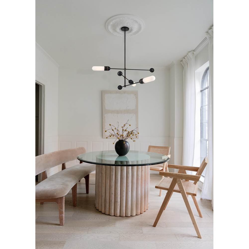 Crystorama CAP-8513-MK-TG Matte Black,Textured Gold Brian Patrick Flynn Capsule 3 Light Led Matte Black Plus Textured Gold Chandelier Image 2
